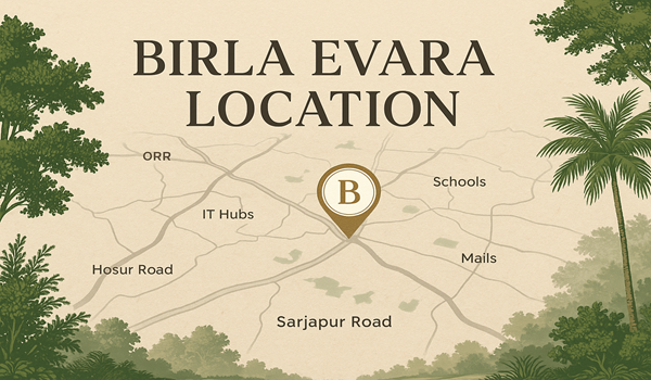 The exact Google Map location of Birla Evara by Birla Estates is on Sarjapur Road, Bangalore, Karnataka.